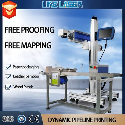 Fiber Online Fliegende Lasermarkierungsmaschine für Rohrdraht PVC Grafikformat unterstützt Plt