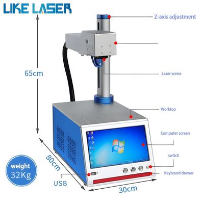 Bekleidungsgeschäfte LIKE-F-ILM-001 Faserlasermarkierungsmaschine Kunststoffgravieren und Schneiden